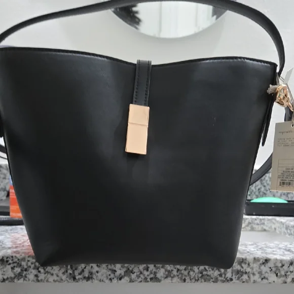 a new day Black Crossbody Bag with Gold Accent - Picture 3 of 3